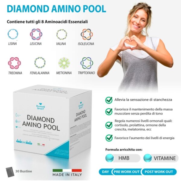 Diamond Amino Pool: a base di Aminoacidi essenziali, HMB e Vitamine